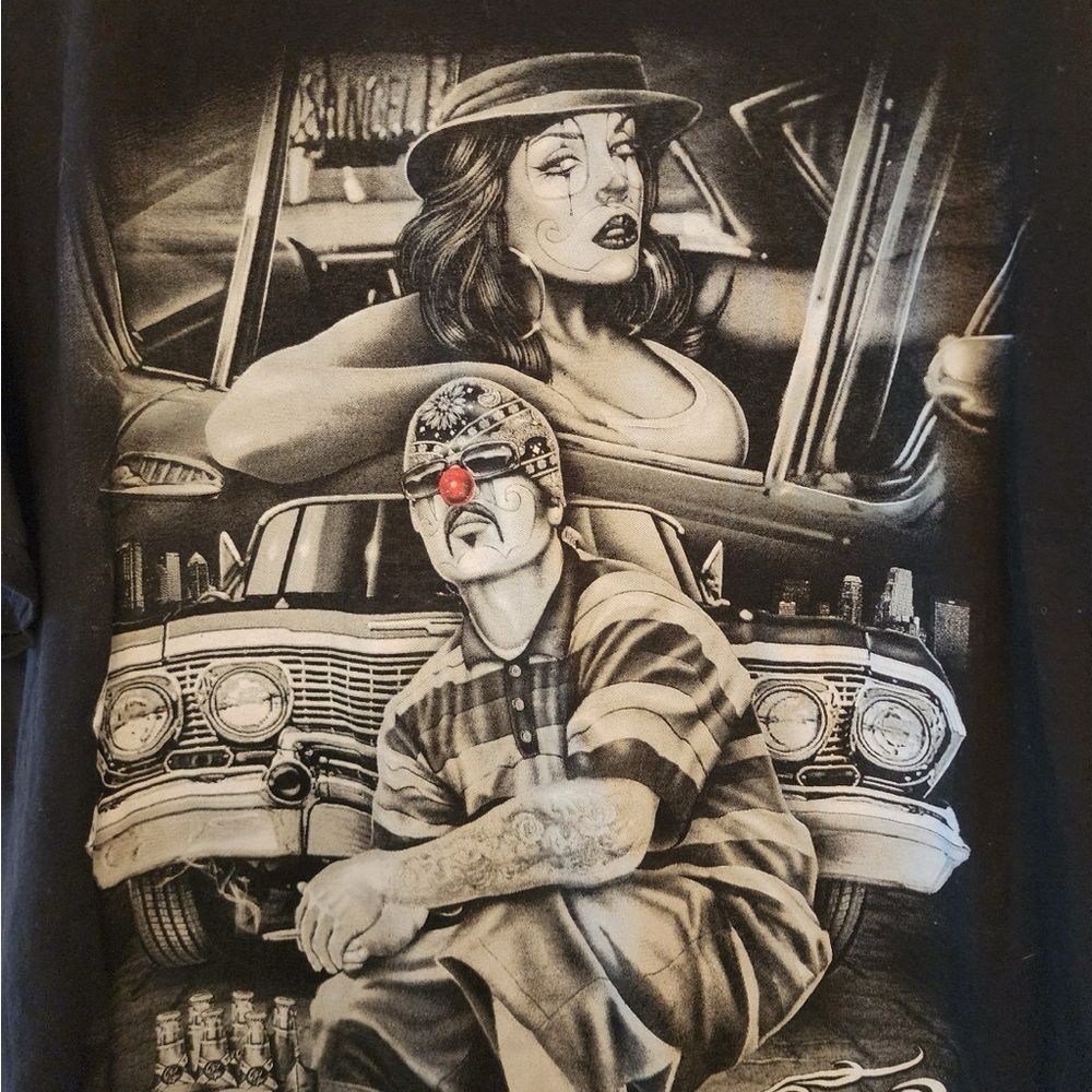 Y2k DGA Gonzales Bear Black stray lowrider Graphic T-shirt Men's Streetwear xxl - Picture 2 of 4